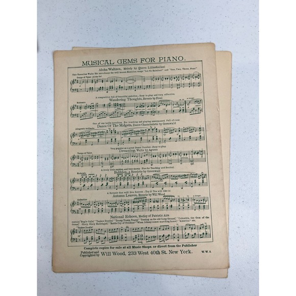 Vintage Fifth Nocturne By J. Leybach Deluxe Edition Piano Solo Sheet Music - Picture 3 of 3